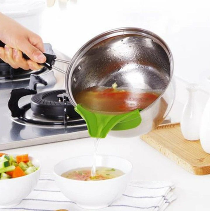 Силиконовая кухонная воронка для кастрюли