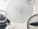 Сервировочная круглая салфетка ажурная silver
